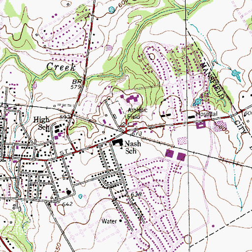 Topographic Map of Mansfield Alternative Education Center, TX