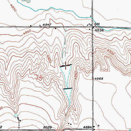 Topographic Map of Marshall Number 2 Dam, CO