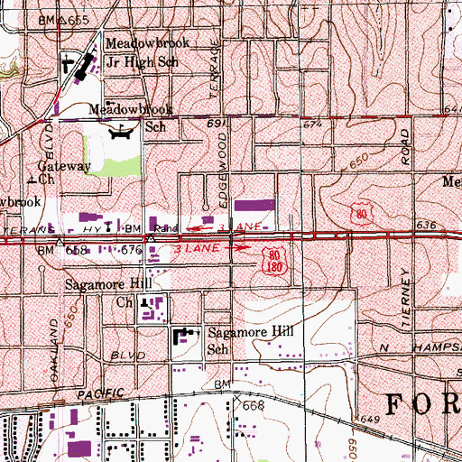 Topographic Map of Horizon Middle School, TX