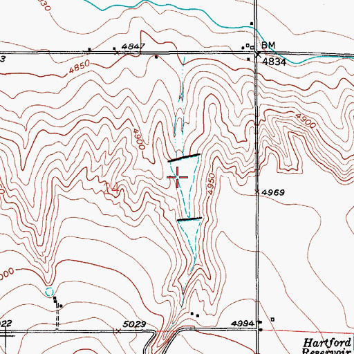 Topographic Map of Marshall Reservoir Number 2, CO