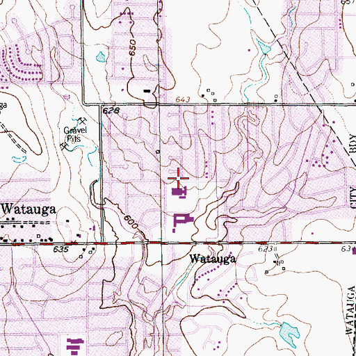 Topographic Map of Grace E Hardeman Elementary School, TX