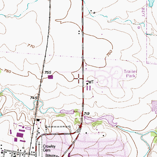 Topographic Map of H F Stevens Middle School, TX