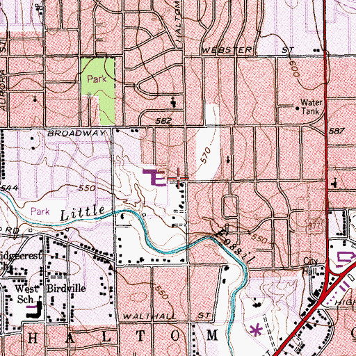 Topographic Map of Haltom Middle School, TX