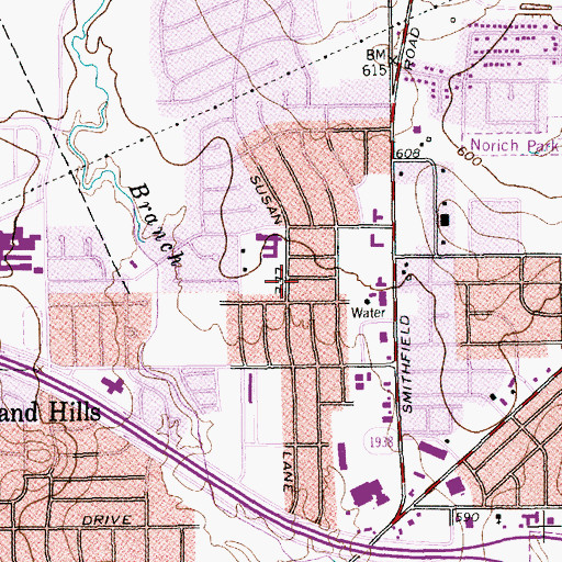 Topographic Map of Holiday Heights Elementary School, TX