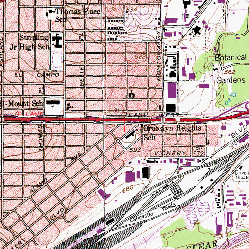 Topographic Map of Homebound School - Fort Worth, TX