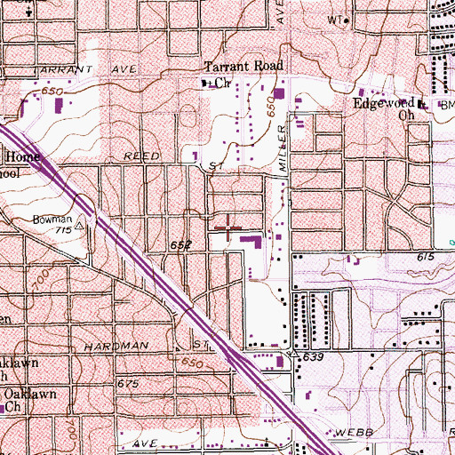 Topographic Map of Eastland Elementary School, TX