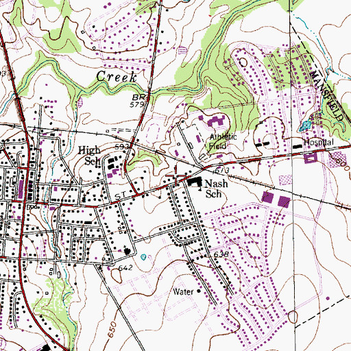Topographic Map of Erma Nash Elementary School, TX