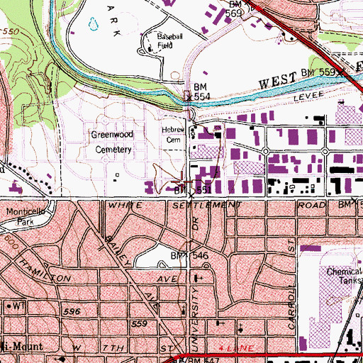 Topographic Map of Excel Center School, TX