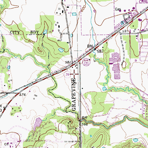 Topographic Map of Cross Timber Middle School, TX