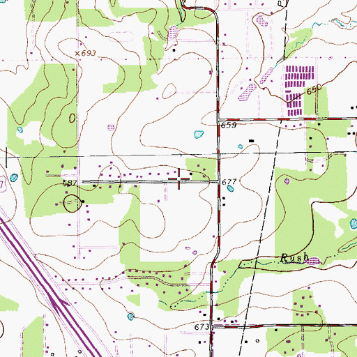 Topographic Map of Cross Timbers Intermediate School, TX