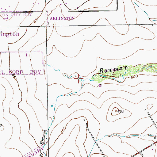 Topographic Map of D P Morris Elementary School, TX