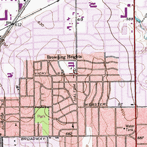 Topographic Map of David E Smith Elementary School, TX