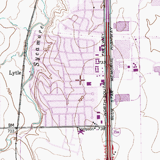 Topographic Map of E Ray Elementary School, TX