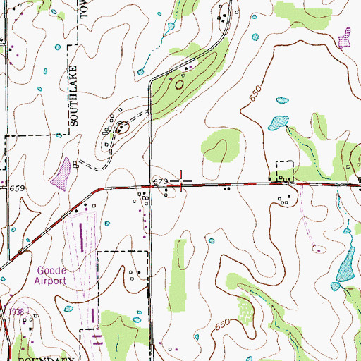 Topographic Map of Carroll High School, TX