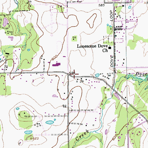 Topographic Map of Carroll Middle School, TX