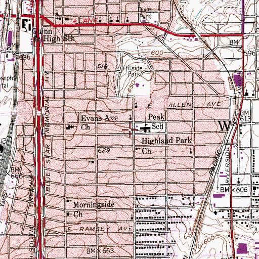 Topographic Map of Carroll Peak Elementary School, TX