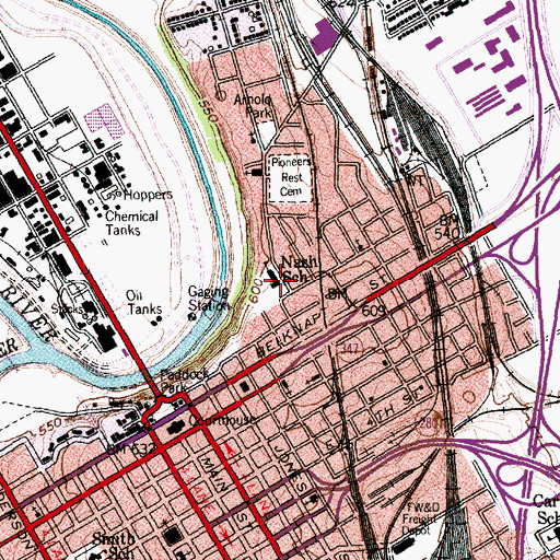 Topographic Map of Charles Nash Elementary School, TX