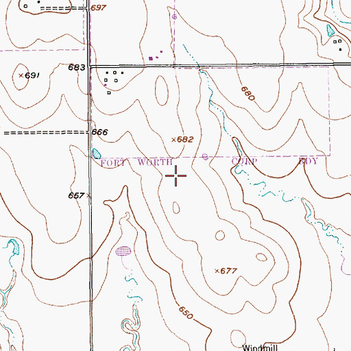Topographic Map of Chisholm Trail Intermediate School, TX