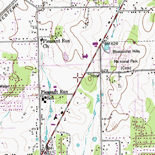 Topographic Map of Colleyville Elementary School, TX