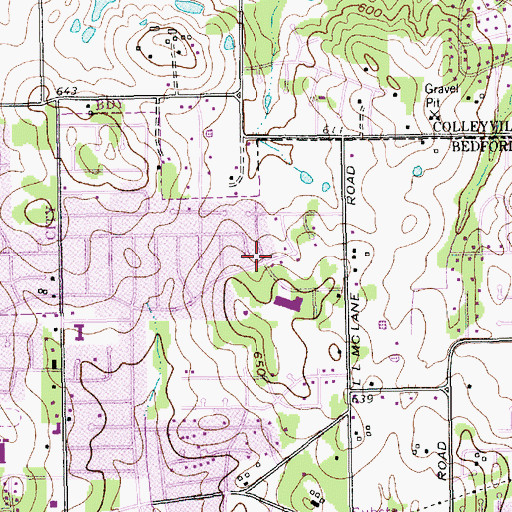 Topographic Map of Bedford Heights Elementary School, TX