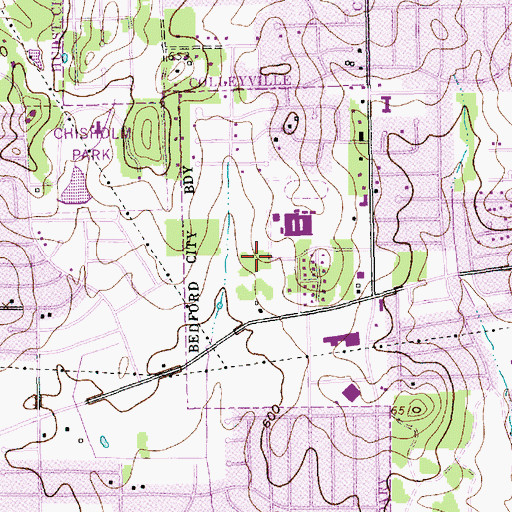 Topographic Map of Bedford Junior High School, TX
