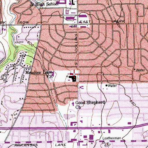 Topographic Map of Blanton Elementary School, TX