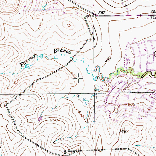 Topographic Map of Blue Haze Elementary School, TX