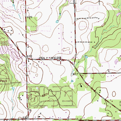 Topographic Map of Boles Junior High School, TX