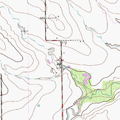 Topographic Map of Bowie High School, TX