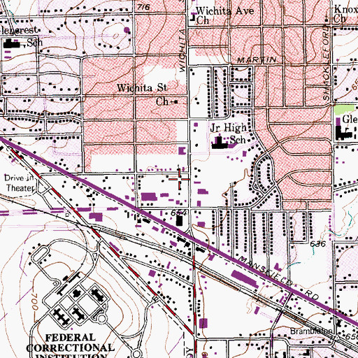 Topographic Map of Branches Education Center, TX