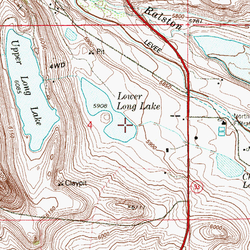 Topographic Map of Lower Long Lake Dam, CO