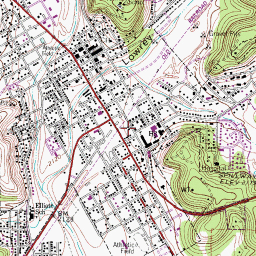 Topographic Map of Sonora High School, TX