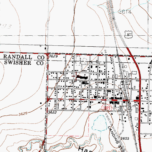 Topographic Map of Happy Elementary School, TX