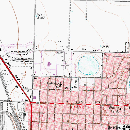 Topographic Map of Tulia Highland Elementary School, TX