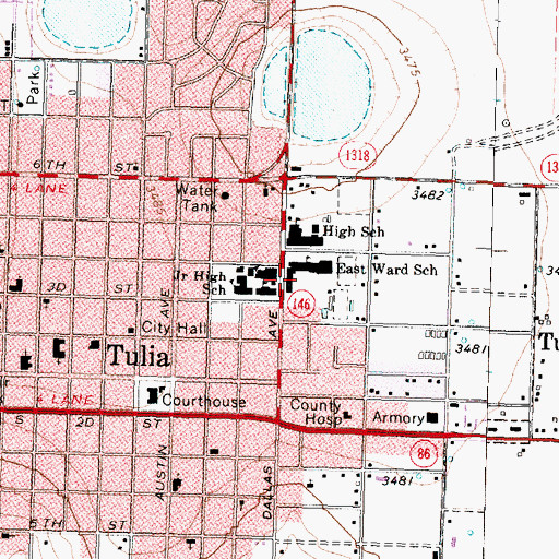 Topographic Map of Swinburn Elementary School, TX