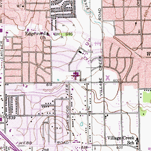 Topographic Map of A M Pate Elementary School, TX