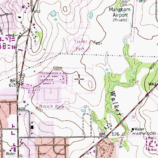 Topographic Map of Academy at Carrie F Thomas, TX