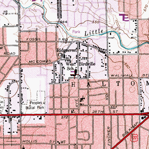 Topographic Map of Academy at West Birdville, TX