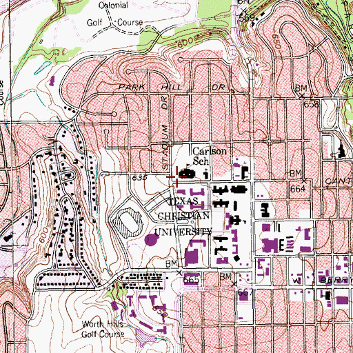 Topographic Map of Alice Carlson Applied Learning Center, TX