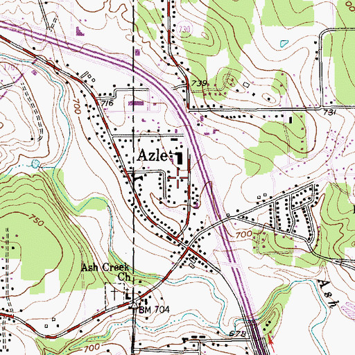 Topographic Map of Azle Elementary School, TX