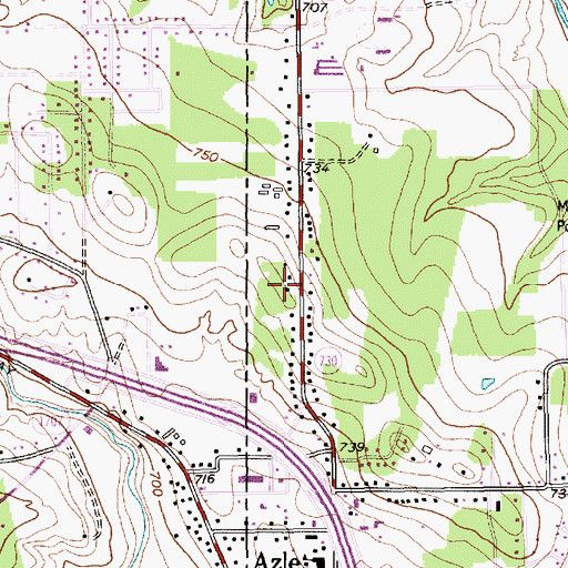 Topographic Map of Azle High School, TX
