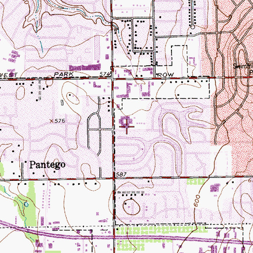 Topographic Map of Bailey Junior High School, TX