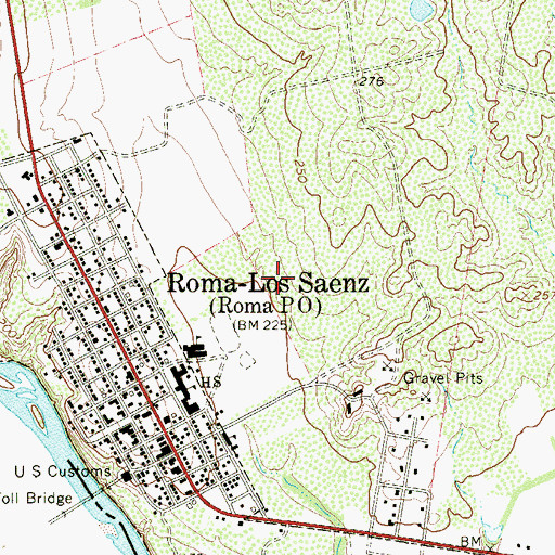 Topographic Map of Roma Intermediate School, TX