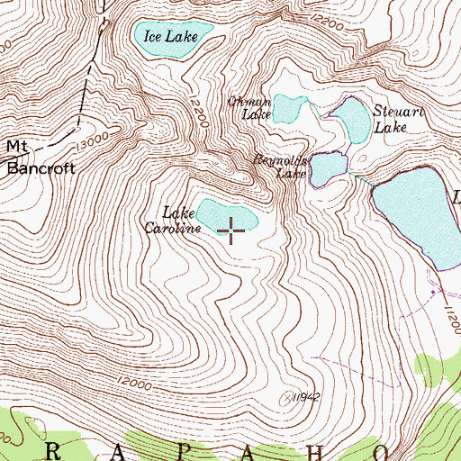 Topographic Map of Lake Caroline Dam, CO