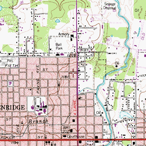 Topographic Map of Breckenridge Alternative School, TX