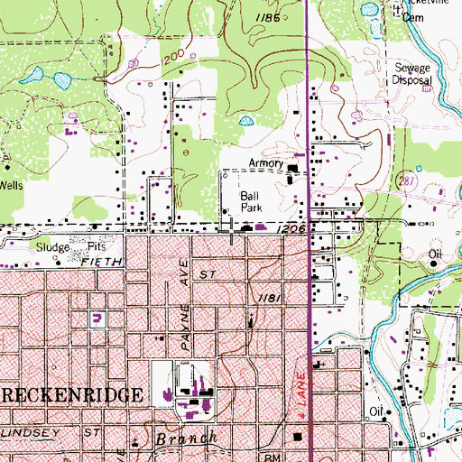 Topographic Map of North Elementary School, TX