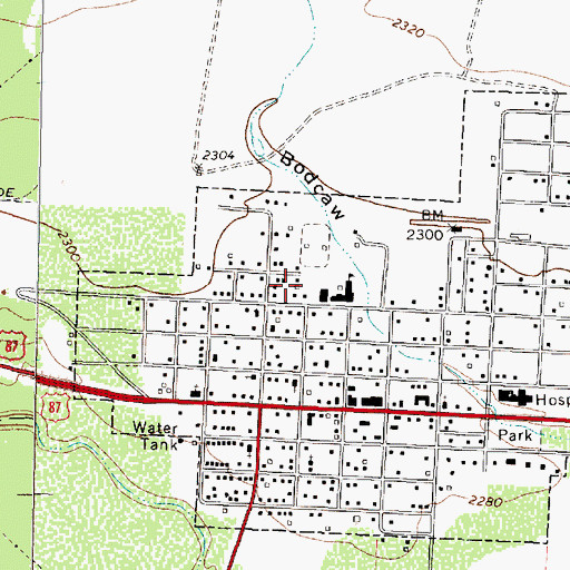 Topographic Map of Sterling City Elementary and Middle School, TX