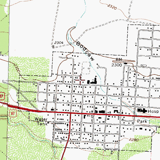 Topographic Map of Sterling City High School, TX