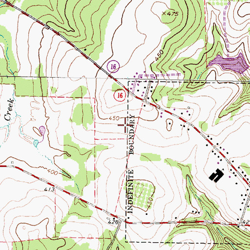 Topographic Map of Winona Middle School, TX