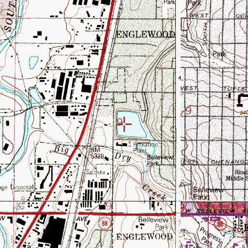 Topographic Map of Belisle Reservoir, CO